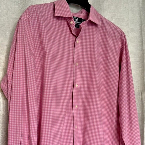 Polo by Ralph Lauren Men's Large Stanton Classic Fit Button Down - Pink Plaid - Picture 3 of 7